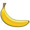 One unopened, unpeeled ripe banana, sketch style vector illustration