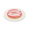 One vanilla glazed donut pastry topping isometric view isolated on white background
