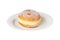 One vanlilla berliner donut on a plate