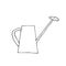 One vector watering can hand drawn clip art. Black gardening illustration