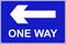 One way in the direction indicated road sign