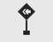 One way street in Left Rectangular sign icon on gray Background.
