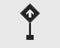 One way street Rectangular sign icon on gray Background.