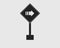 One way street in Right Rectangular arrow icon on gray Background.