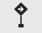 One way street in Right Rectangular sign icon on gray Background.