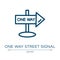 One way street signal icon. Linear vector illustration from signals set collection. Outline one way street signal icon vector.