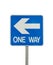 One way traffic sign isolated