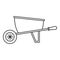 One wheel barrow icon, outline style