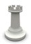 One white rook. Chess figure
