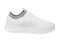 One white summer sneaker, lightweight mesh fabric, sports shoes, on a white background