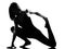 One woman fitness workout dancer stretching