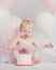 One Year Old Birthday Portraits With Smash Cake