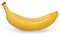 one yellow tasty banana on a white background