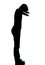 One young teenager boy or girl crying silhouette