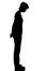 One young teenager boy or girl silhouette