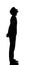 One young teenager boy or girl silhouette