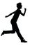 One young teenager running laughing silhouette