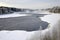 Onega river in the winter near the village of Pustynka. Arkhangelsk region, Russia