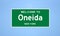 Oneida, New York city limit sign. Town sign from the USA.