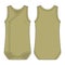 Onesie with a crossover neckline. Khaki green color. Baby sleeveless body wear mockup