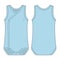 Onesie with a crossover neckline. Light blue color. Baby sleeveless body wear mockup
