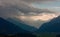 Ongoing storm over Walensee lake, Apenzell Alps, Swiss