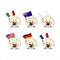 Onigiri cartoon character bring the flags of various countries