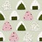 Onigiri pattern. Japanese rice balls. Seamless.