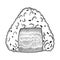 Onigiri rice japan or japanese traditional food doodle hand drawn sketch with outline style