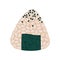 Onigiri vector icon. Japanese rice ball with nori seaweed, seafood stuffing, sesame seeds. Delicious Asian snack, fast food.