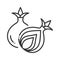 Onion black line icon. Natural vegetable sign. Healthy, organic food concept. Cooking ingredient. Pictogram for web, mobile app,