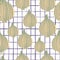 Onion bulb seamless pattern on stripes background. Vegetable wallpaper