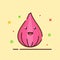 Onion cute mascot face emotion happy vegetable with color flat cartoon outline style