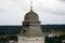 Onion dome with onion helmet or onion dome photographed on a church tower as an architectural roof construction in Bavaria