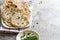 Onion naan - traditional indian bread. pita bread or scones with green onions