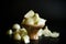 Onion peeled in a wooden bowl