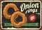 Onion rings retro restaurant sign