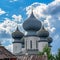 Onion shaped domes of a russian orthodox monastery