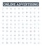 Online advertising vector line icons set. Online, Advertising, Digital, Ads, Marketing, Campaigns, Platforms