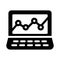 Online analytic board chart  setting glyph flat icon