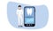 Online appointment by phone to a dentist in a mask during coronavirus, quarantine, doctor of a medical dental clinic, illustration