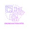 Online auction sites purple gradient concept icon