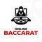 Online baccarat vector icon. Live baccarat casino game icon.