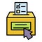 Online ballot box icon color outline vector