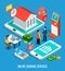 Online Banking Services Isometric Composition