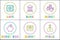 Online Banking Services Linear Icons Templates
