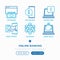 Online banking thin line icons set