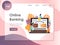 Online banking vector website landing page design template