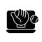 Online baseball games black glyph icon