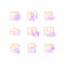 Online behavior monitoring gradient linear vector icons set